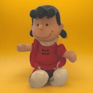 Lucy Mcdonalds Charlie Brown Peanuts Plush plastic head toy Vintage 6